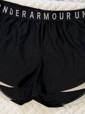 Under Armour Black Women's Athletic Shorts with White Trim